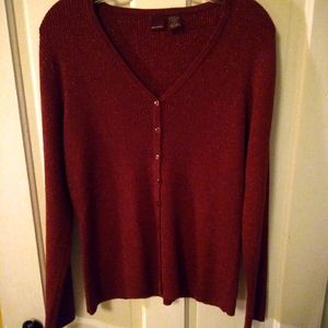 Dark Red w/Gold Metallic Highlights Sweater